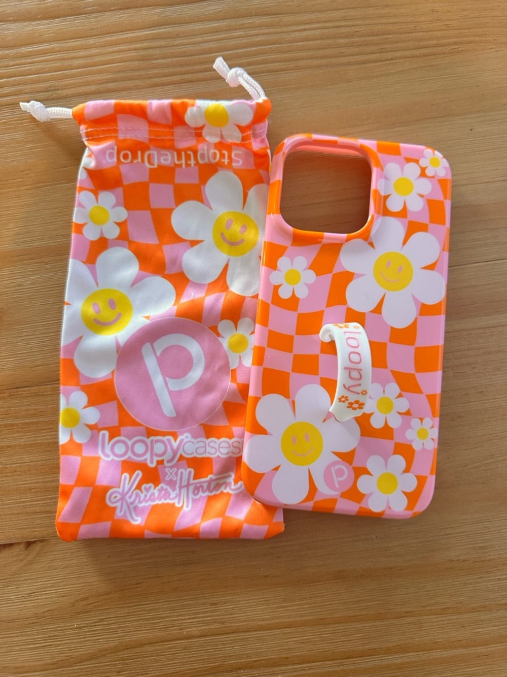 Loopy Cases x Krista Horton Floral Smile Phone Case - Orange & Pink